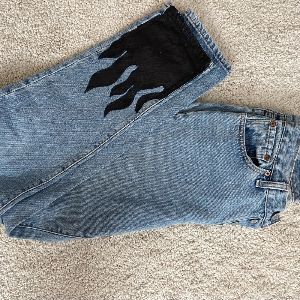 Stylish Levi’s with Black Flame Design